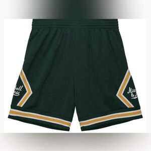 NWT Mitchell & Ness script branded Green and yellow Shorts